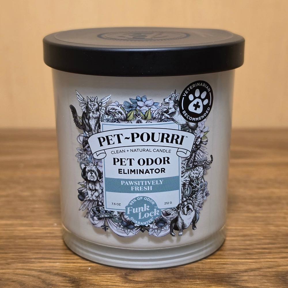 Pet Pourri Pawsitively Fresh Pet Odor Eliminator Candle 7.5 oz New*